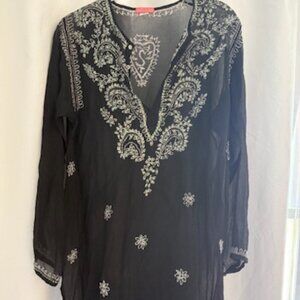 Glam Beach Cover Up Beaded Sheer Beach Cover Up - One Size runs small